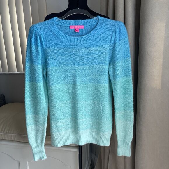 Lilly Pulitzer Olinia Sweater Seabreeze Blue Marled Ombre Women's Size S - Picture 2 of 8